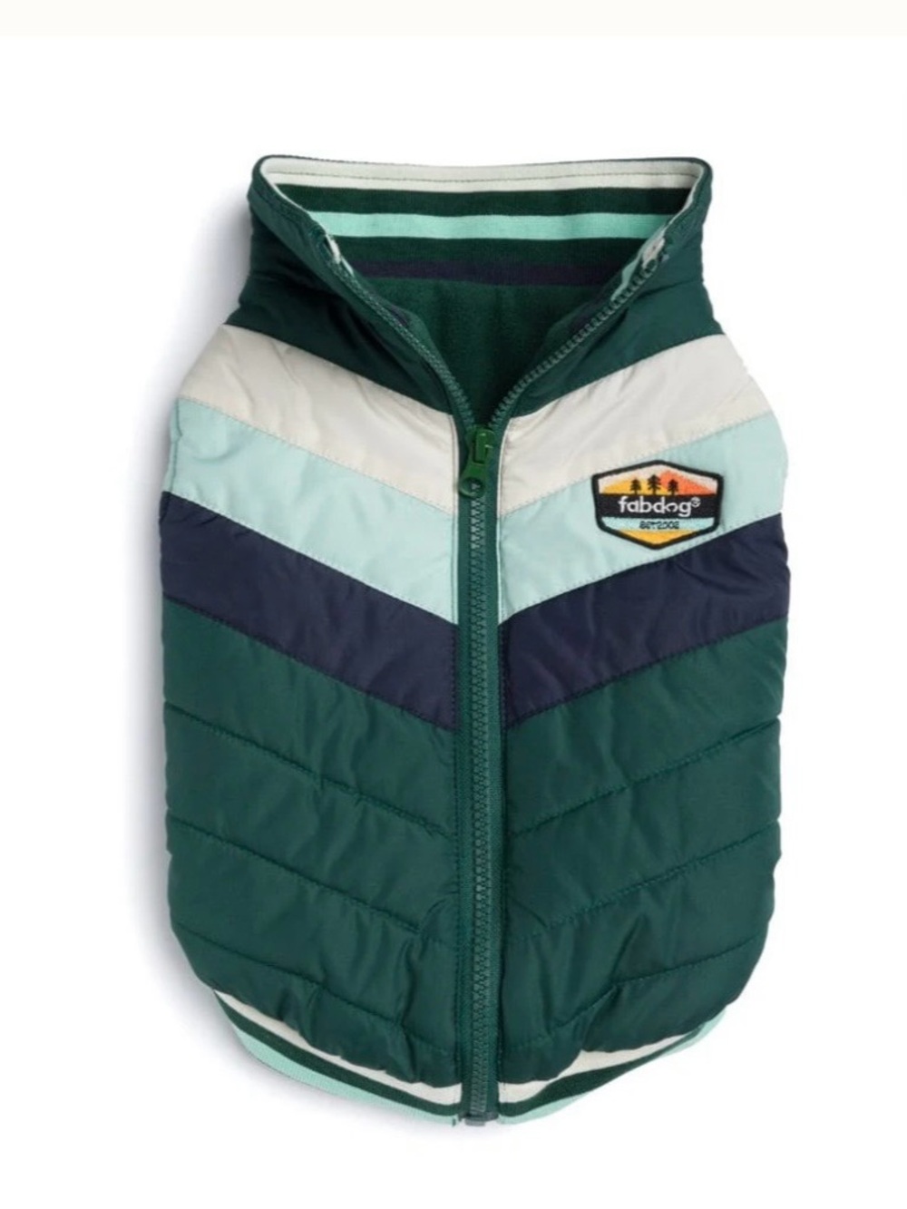 Size 14 Fabdog green chevron jacket for dog